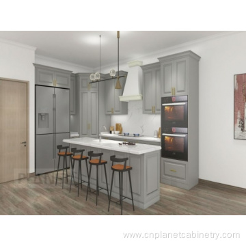 New model gray plywood hanging cabinets for kitchen